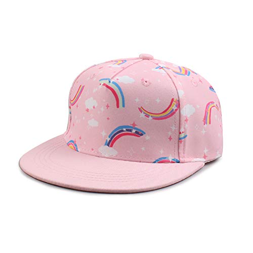 Pesaat Baby Kappe Jungen Cap Baby Mädchen Sommermütze mit Schöne Stickereie Kinder Basecap Sommer Schirmmütze Flache Kleinkind Baseball Cap (2-4Jahren, Rosa Regenbogen) Cover