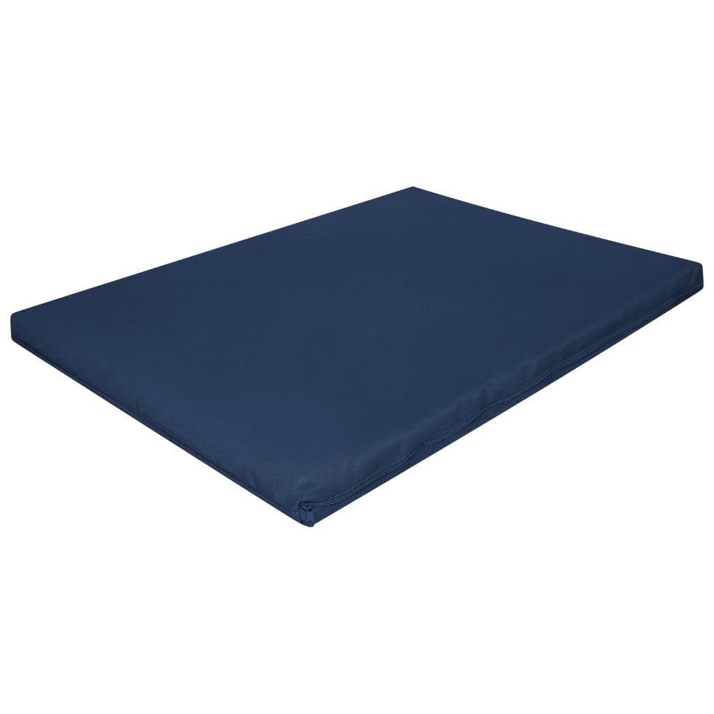 Soodie&Zuzu's Dog Bed Waterproof & Washable Large Dog Pillow Bed 70x95x5cm With Removable Zip Cover Anti-Slip Soft Bonded Fibre Fill Pet Beds & Mattress Mat For Dogs Crate (Navy, Pack of 1)
