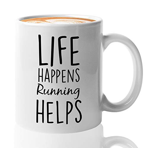 Bubble Hugs Runner Coffee Mug - Life Happens Running Helps
