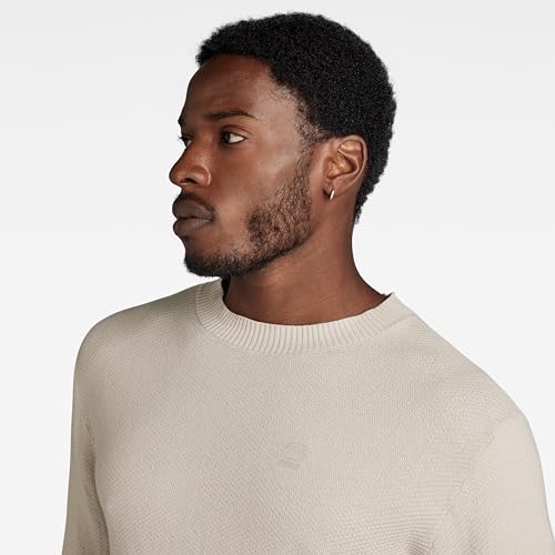 Miniatura 5 de G-Star Raw Indigo Moss R Knit Sudadera, Beige Whitebait D24461-D631-1603, Xl Para Hombre