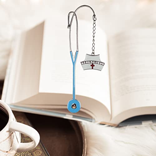Nurse Bookmark - Enameled Stethoscope With Jeweled And Enameled Hat Charm - Nurses Day Gift - Nurse Appreciation #TOP3