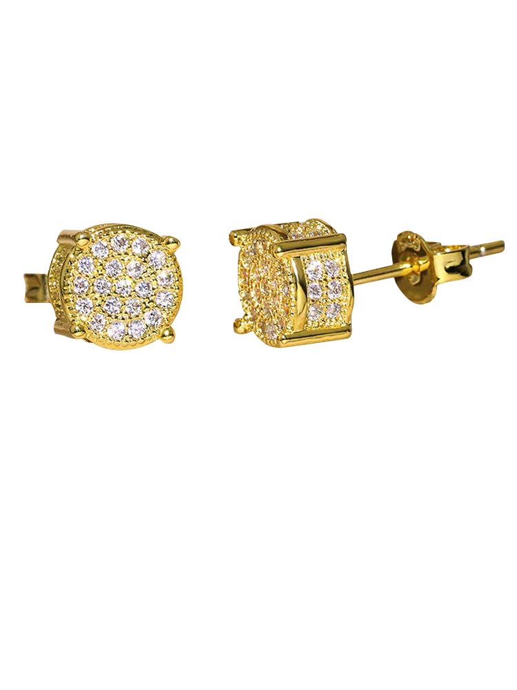 1 Pair Round Rhinestone Earrings Studs Lightweight Hypoallergenic Cubic Zirconia Jewelry for Women Surrounding Rhinestone Studs Earrings Fashion
