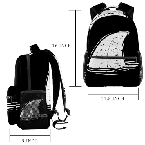 Sac à dos d'école noir et blanc pour éviter le mal de dos ado - 2