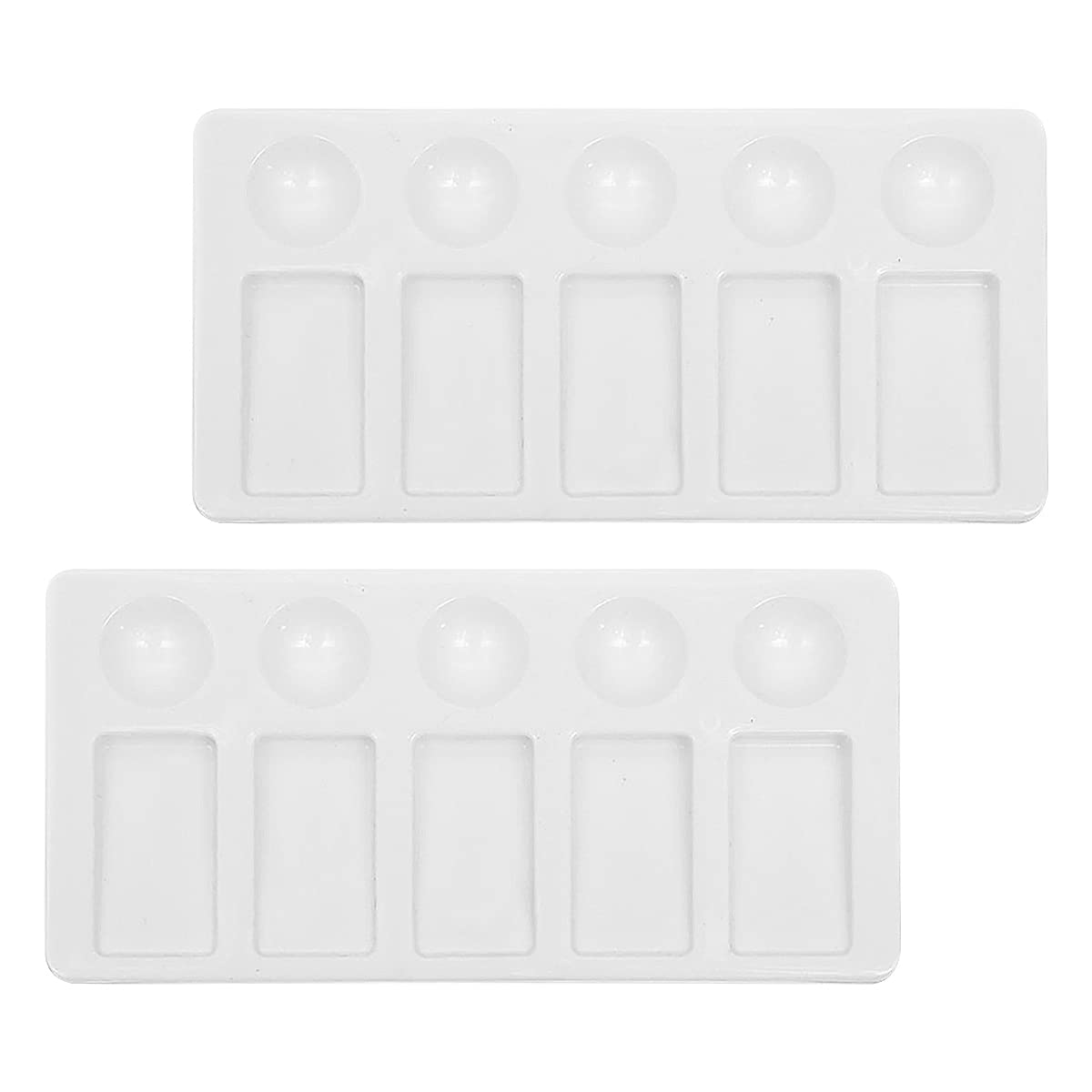 Jagowa 2PCS Paint Palette Tray 10-Well Watercolor Paint Palette Artist Mixing Color Tray Leak-proof for Painting