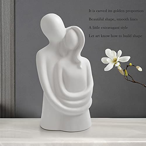 Notakia Hugging Couple Sculptures Home Decor Modern Romantic Love Statue For Office Bookshelf Desktop Decorations (Hugging Couple White) #TOP1