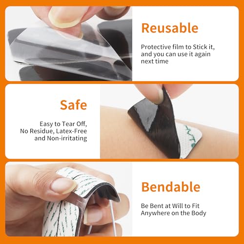 Tens Elektroden Pads 40x40mm 16 Stücke, TENS EMS ELEKTRODEN für TENS-Geräte & EMS-Trainer 2mm-Pin-Anschluss, selbstklebende Ersatzpads für die Elektrotherapie