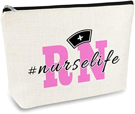 RN Gift Makeup Bag Nurse Gift Cosmetic Bag Pouch Appreciation Thank You Gift for Nurse Practitioner Gifts Birthday Nurse’s Day Gift for Nurse RN Nursing Student Graduation Thanksgiving Christmas Gift