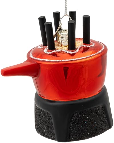 SIKORA Fondue Set besondere Weihnachtskugel Glas Christbaumschmuck...