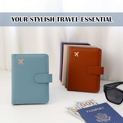 Image of Melsbrinna Premium Leather Passport Holder Covers Case, Waterproof Rfid Blocking Travel Wallet Passport Holder with Pen Holder, Cute Passport Book for Women /Men