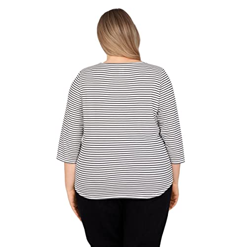 Ruby Rd. Womens Plus-Size Fall Stripes Top Alabaster Multi Size 3X #TOP1