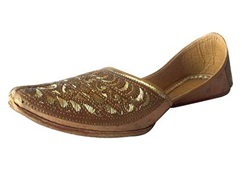 Step n Style Mens Punjabi Jutti Sherwani Shoes Copper Cut Work Zari Khussa Shoes Ethnic Designer Footwear