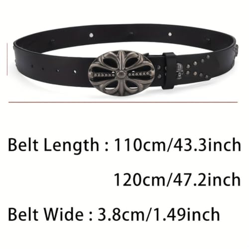 Men's Belt Bohemian Style Belt Vintage Skeleton Women's Belt Riveted Belt Hip Hop Punk Rock Y2K Belt2