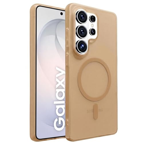 Image of DIZORO Matte Case for Samsung Galaxy S26 Ultra Compatible with MagSafe, Camera Lens Full Protection, Shockproof Translucent Frosted TPU Soft Phone Cover, Anti-Fingerprint (Desert)