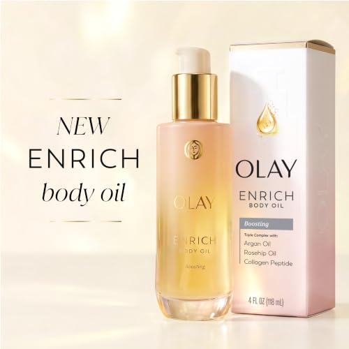 Olay Enrich Boosting Body Oil for Women, with 3-in-1 Oil + Serum Complex with Argan Oil, Rosehip Oil, and Collagen Peptide, Free of Sulfates, Parabens & Phthalates, Vanilla Plum & Amber Scent, 4 fl oz - image 2