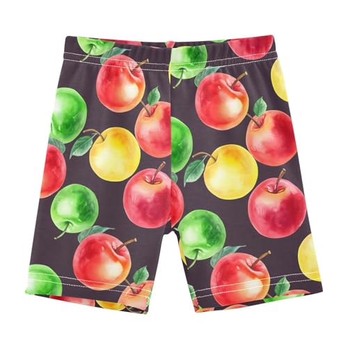 Green Yellow Fruits Girls Bike Shorts Toddler Soft Cotton Cartwheel Under Dress Dance Shorts