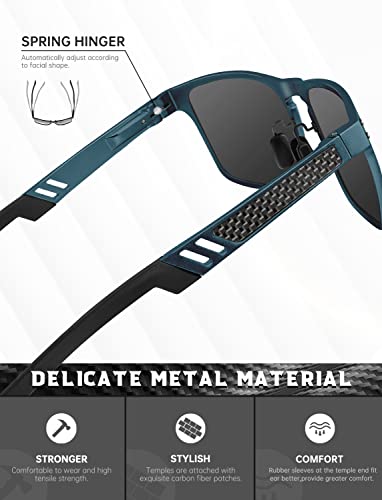 Image of ANYLUV Polarized Sunglasses for Men Rectangular Classic Al-Mg Metal Frame Sun Glasses Mens Sunglasses with UV Protection