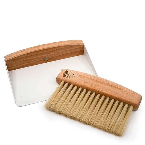 A&J Koti Table Crumb Sweeper - Small Mini Metal Dustpan and Hand Brush Combo Set - Wood Crumber for Servers, Restaurants, Home and Kitchen - Crumb Cleaning Set by Generic - Used condition - US$11.02