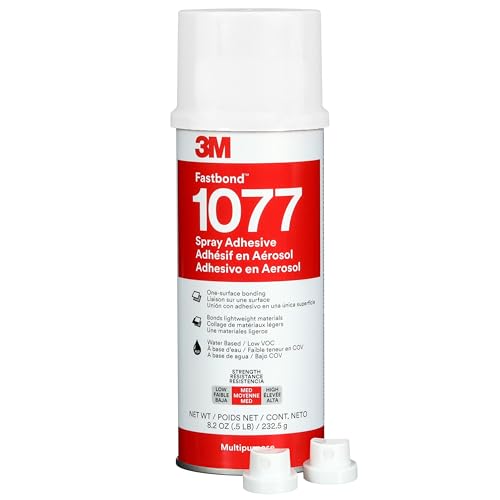 Image of 3M Fastbond Water-Base Multipurpose Adhesive 1077, Low VOC, Net Wt 8.2 oz | Neutral, 1 Can, Bonds Cardboard, Cork, Fiberglass Insulation, Wood