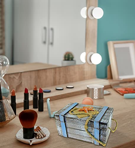 Puzzled CoTa Global Pacific Large Wooden Jewelry Box - Handcrafted Nautical Trinket with Starfish and Nautical Rope Decorations Accent Tabletop Home Decor, Jewelry Storage - 6.25 Inch - Image 7