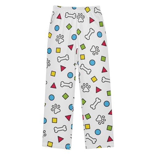 Dog Paw Bone Footprint Boys Pants for Kids Jogger Pants with Pockets S-XL