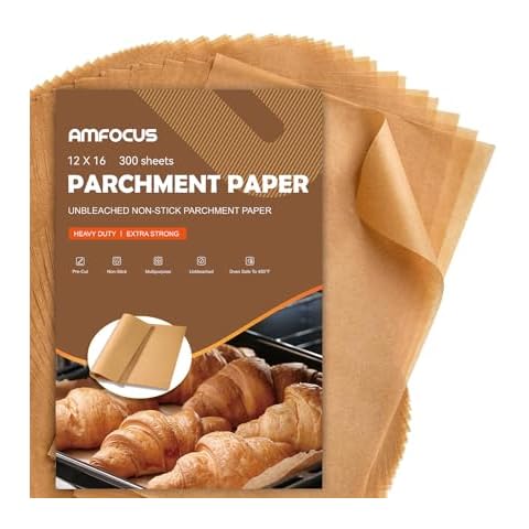 300PCS Parchment Paper Baking Sheets for Oven - 12 x 16 Inches Non-Stick Precut Baking Parchment Paper Sheets for Baking, Cooking, Grilling, Air Fryer & Steaming - Unbleached, Fit for Half Sheet Pans Cover