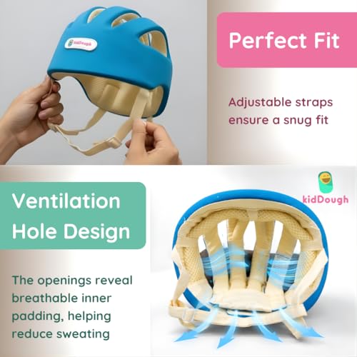 Image of Kiddough Premium Head Protector for Baby Safety | 6 Months - 4 Years | Proper Air Ventilation for Kids and Toddlers | Secure, Fit & Comfort Lightweighted Helmet