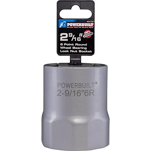 Powerbuilt 647067 2-9/16-Inch 6-Point Rounded Hex Wheel Bearing Locknut Socket