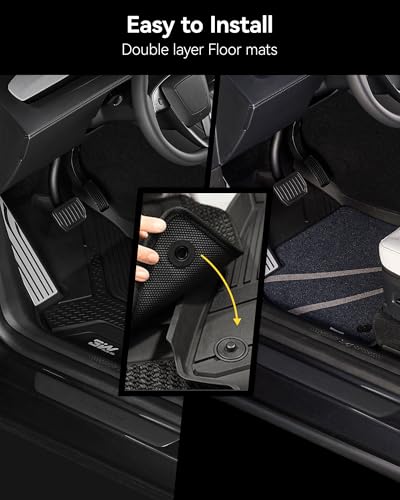 Image of 3W Tesla Model Y 2025 2026 Juniper 9PCS Floor Mats, Full Set with Carpets