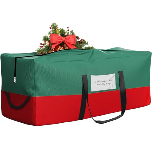 Image of Christmas Tree Storage Bag 10 Ft Artificial Tree 600D Oxford Storage Bag | Waterproof Christmas tree storage bag (68x20x30in) Dual smooth zippers, reinforced handles & label pocket dust /moisture-proof