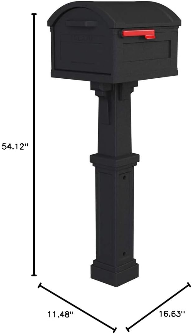 Gibraltar Mailboxes GHC40B01 Grand Haven Decorative Package Mailbox, Black