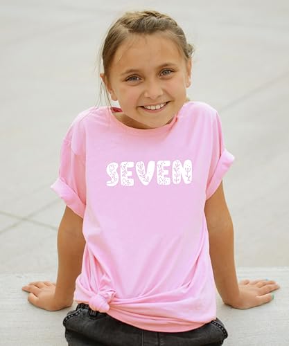 Image of Floral Numbers Ages 1-7 Birthday Girl Shirt for Baby & Toddler Youth Girls
