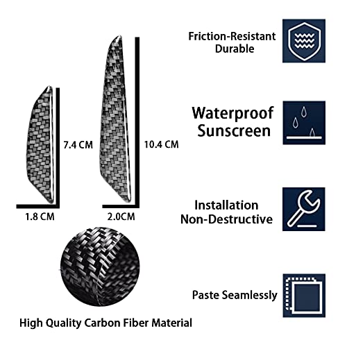 Image of Anti-Scratch Protector Trim ,Carbon Fiber Emblem Door Open Rearview mirror Shell Protector Side Mark Stickers Decals Badge Labeling Sports Decoration Lossless Installtion Accessories 4 Packs Tricolor
