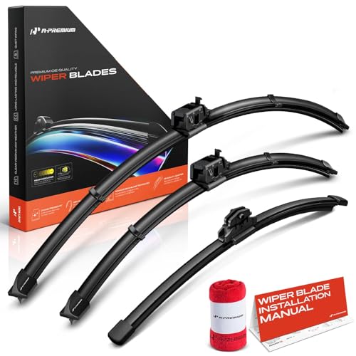 A-Premium Windshield Wiper Blades with Wear Indicator & Towel - Compatible with Mercedes-Benz GLS450/GLS580 2020-2024, GLS63 AMG/Maybach GLS600 - Front Rear Wipers Blade for 26