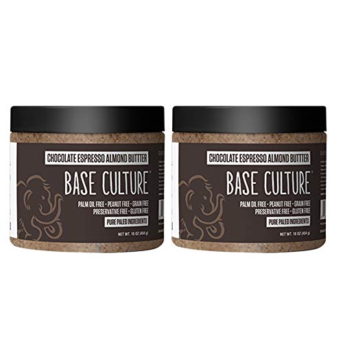Base Culture Almond Butter | Chocolate Espresso 100% Gluten Free Almond Butter & Paleo Certified 6g Protein Per Serving