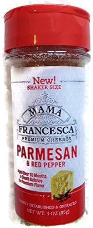 Mama Francesca Premium Cheeses, Parmesan & Red Pepper Flavor, Aged Over 10 Months, Family Established and Operated, Net Wt. 3 Oz.