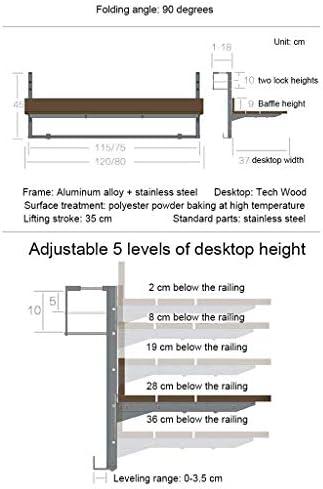 Outdoor Folding Table for Balcony Railing, Space-Saving Computer Desk & Home Bar Counter, Stylish Lifting Garden & Patio Dining Table, 1.5cm Imitation Wood Finish
