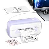 USB Thermal Shipping Label Printer, 4x6 Inkless Label Machine for Small Business&Office&Warehouse, Labeller Printer Compatible with Windows Mac Linux Chrome, Used for Amazon, Ebay, Shopify, Purple