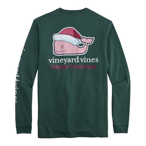 vineyard vines Men's Santa Whale Long-Sleeve Pocket Tee
