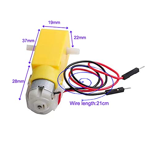 GUUZI 6 Piezas TT DC Motor de Caja de Cambios de Doble eje 3-6V Motor de Engranajes para Arduino Robot de coche Inteligente