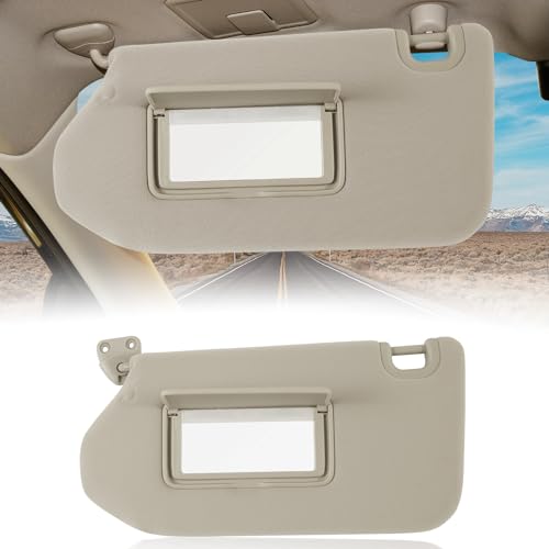 Car Sun Visor Fit for Nissan Pathfinder 2013-2018? Sun Visor with Vanity Mirror Cover Infiniti QX60 2014-2017 2013 Infiniti JX35 Plate for Blocking Sunlight 96400-9PB0A(Beige, Right Side)