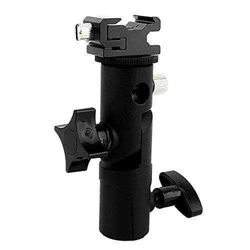 Adjustable Hot Shoe Mount Adapter, Flash Light Stand Holder Umbrella Holder Bracket Flash Hot Shoe Mount Adapter with Umbrella Hole