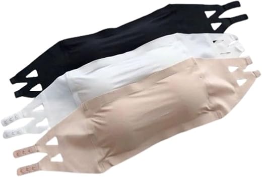 Nylon Blend Women Strapless Seamless Bra Bandeau Bra Catchbaby Breathable Tube Bra Relaxed Fit Top Padded Bra Bralette Wire Free (Pack Of 1, Free Size White)