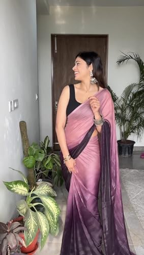 Image of Avantika Fashion Women's Amazing Plain Georgette Saree With Blouse Piece
