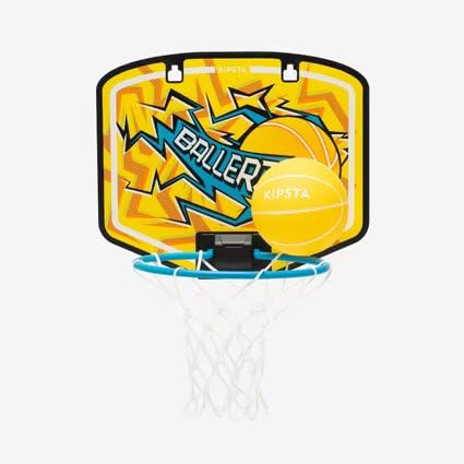 Image of JPORA Kid's Mini Basketball Hoop Include-Hoop,Net,Board Two Hanging System(Wall & Door),Mini Basketball,inflate Needle (Yellow /Blue)