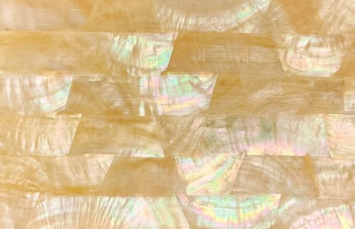 Image of GOMMO Blue Paua Shell Veneer Sheet Enhanced for Inlay and Overlay Flat(9.4 inch x 5.5 inch x 0.007 inch)(New Zealand Blue Abalone) (Golden Flat)