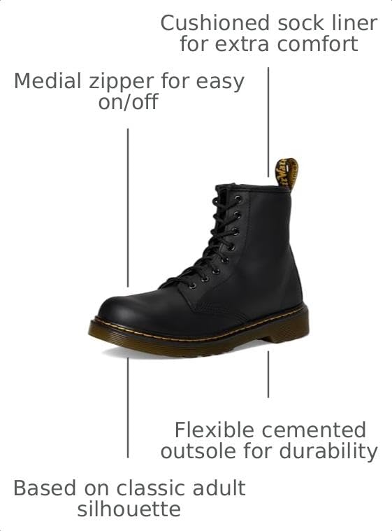 Image of Dr. Martens Delaney Boot,Black Softy T,13 UK(1 M US Little Kid)
