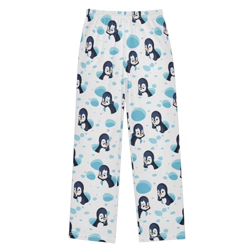 Penguin Winter Ice Boys Long Pants Soft Trousers Elastic Waist Kids Lounge Bottoms with Pockets S-XL