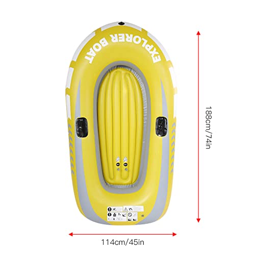 Bateau de pêche gonflable jaune résistant pour éviter les fuites - 3