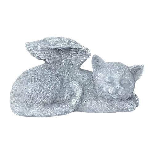 CHUNLINLAODA Gedenkstein für Haustiere, kreatives Haustier-Gedenkstein, Harzstatue, Katze und Grabstein, Haustier-Grabmarker, Statue, Outdoor, Haustierbeerdigung, Marker, herzliches Gedenktafel für