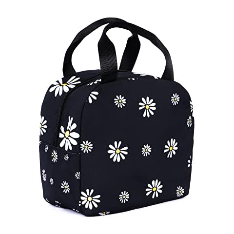 Minicoco Insulated Lunch Bags for Women, Insulated Cooler Bag for Men Kids Girls Ladies, Water-Resistant Thermal Leak-Proof Lunch Bag for Work, School, Picnic, Daisy Cover